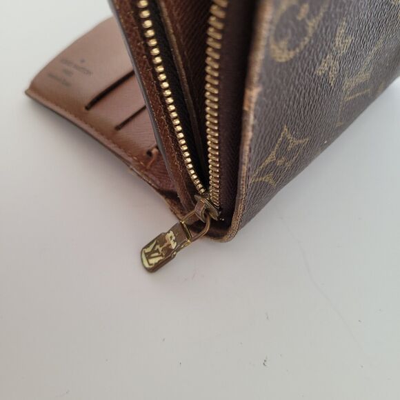 LOUIS VUITTON LV Bifold Zippy Compact Wallet Brown Medium Purse Monogram Vintage - Picture 9 of 12
